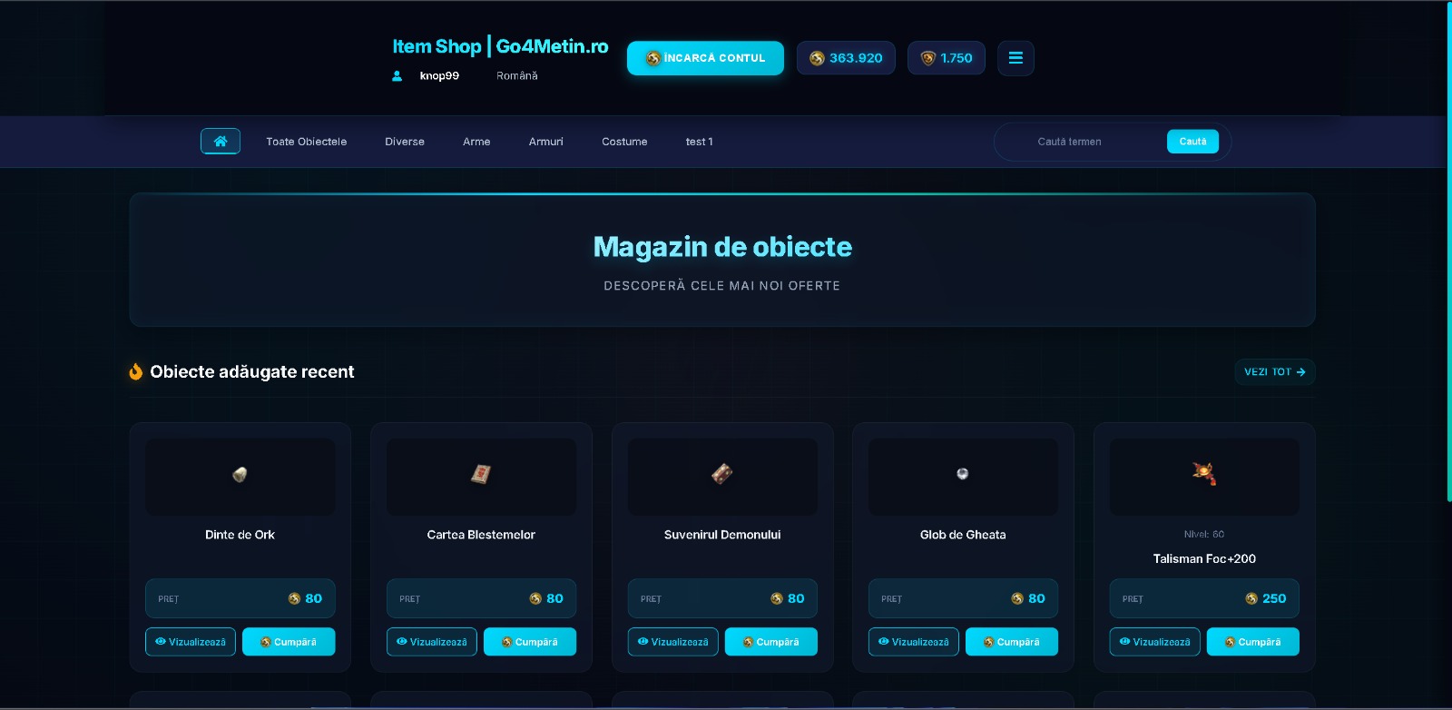 ItemShop Metin2 Screenshot